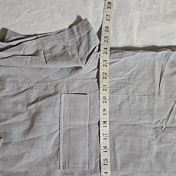 Unbranded Men's X-Large Gray Linen Blend Button Front Shirt with Pockets NWOT - Picture 10 of 13